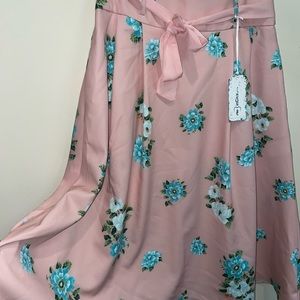 Light Punk Floral Pleated Skirt